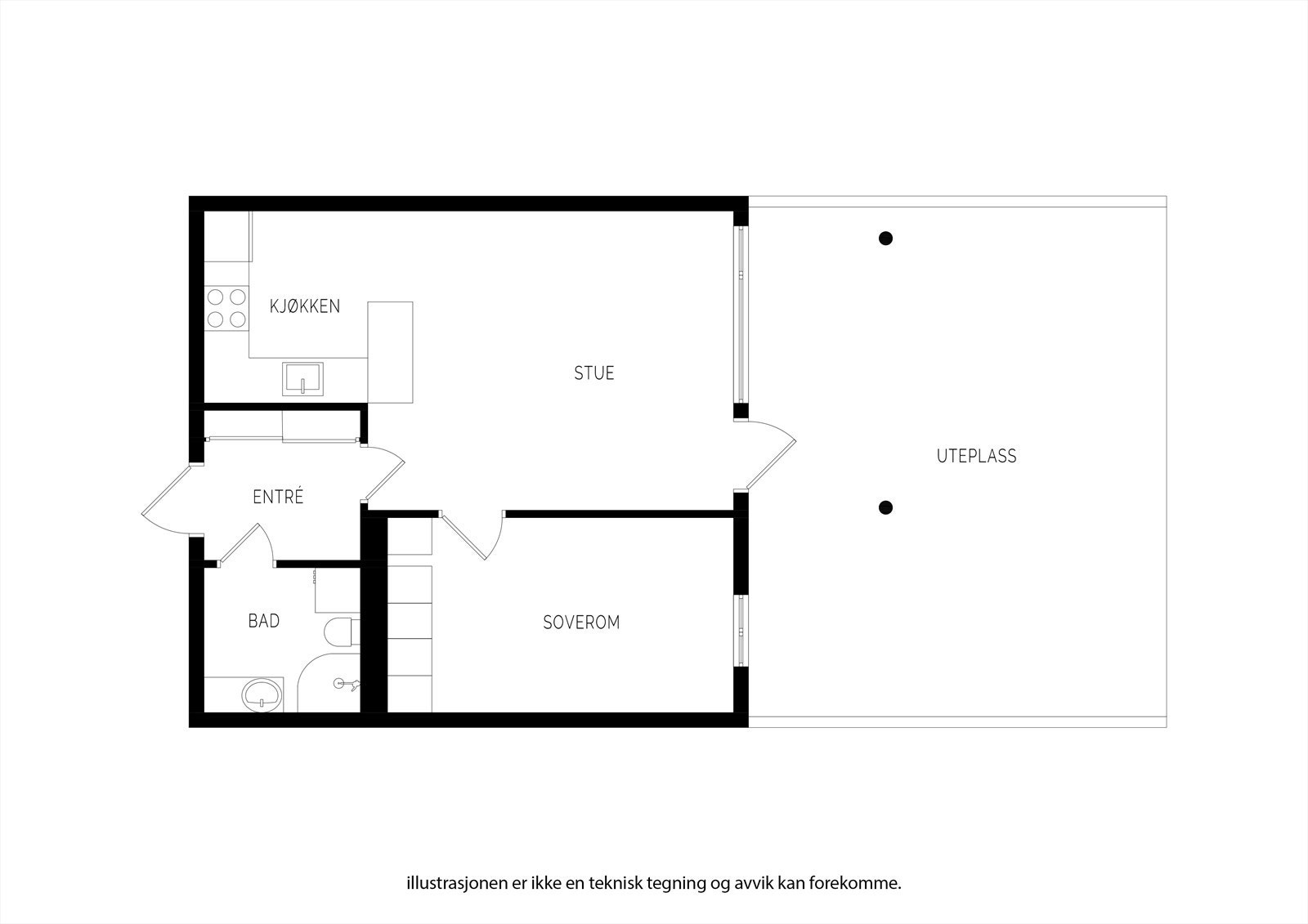 Planskisse. I tillegg kommer bod og parkering i kjeller. Galleribilde