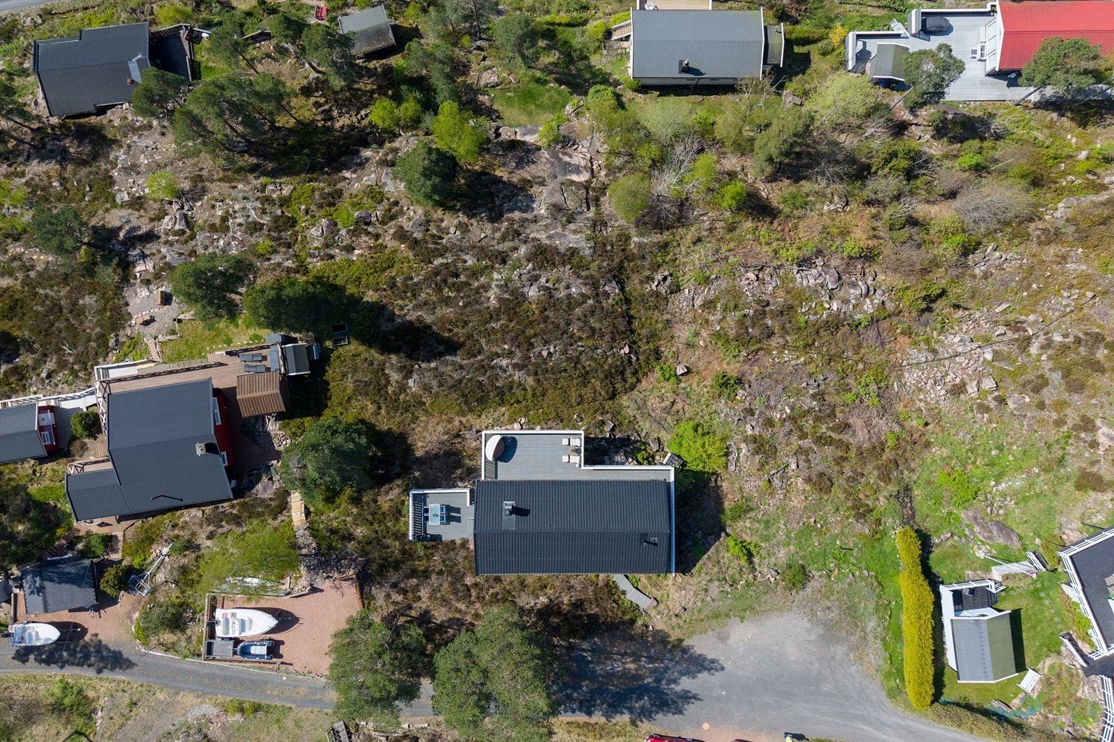 Hytta sett ovenfra Galleribilde