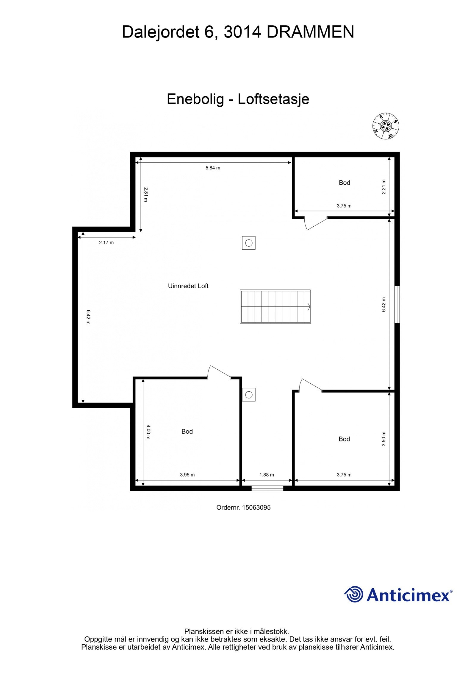 Plantegning loftsetasje Galleribilde