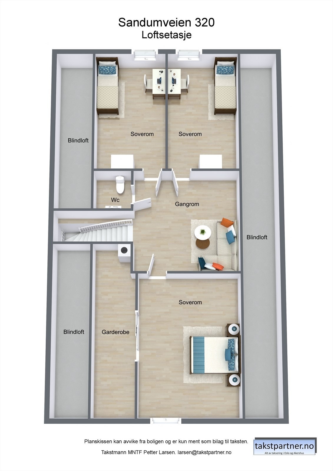 Plantegning loftsetasje Galleribilde
