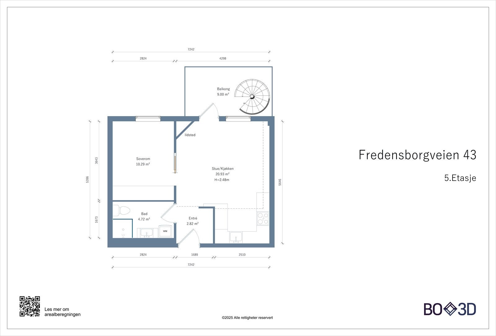 Plantegning 5. etasje. Galleribilde