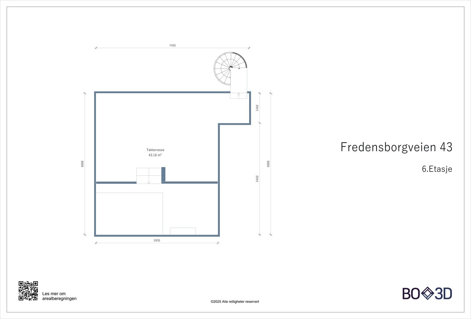 Plantegning 6. etasje. Galleribilde