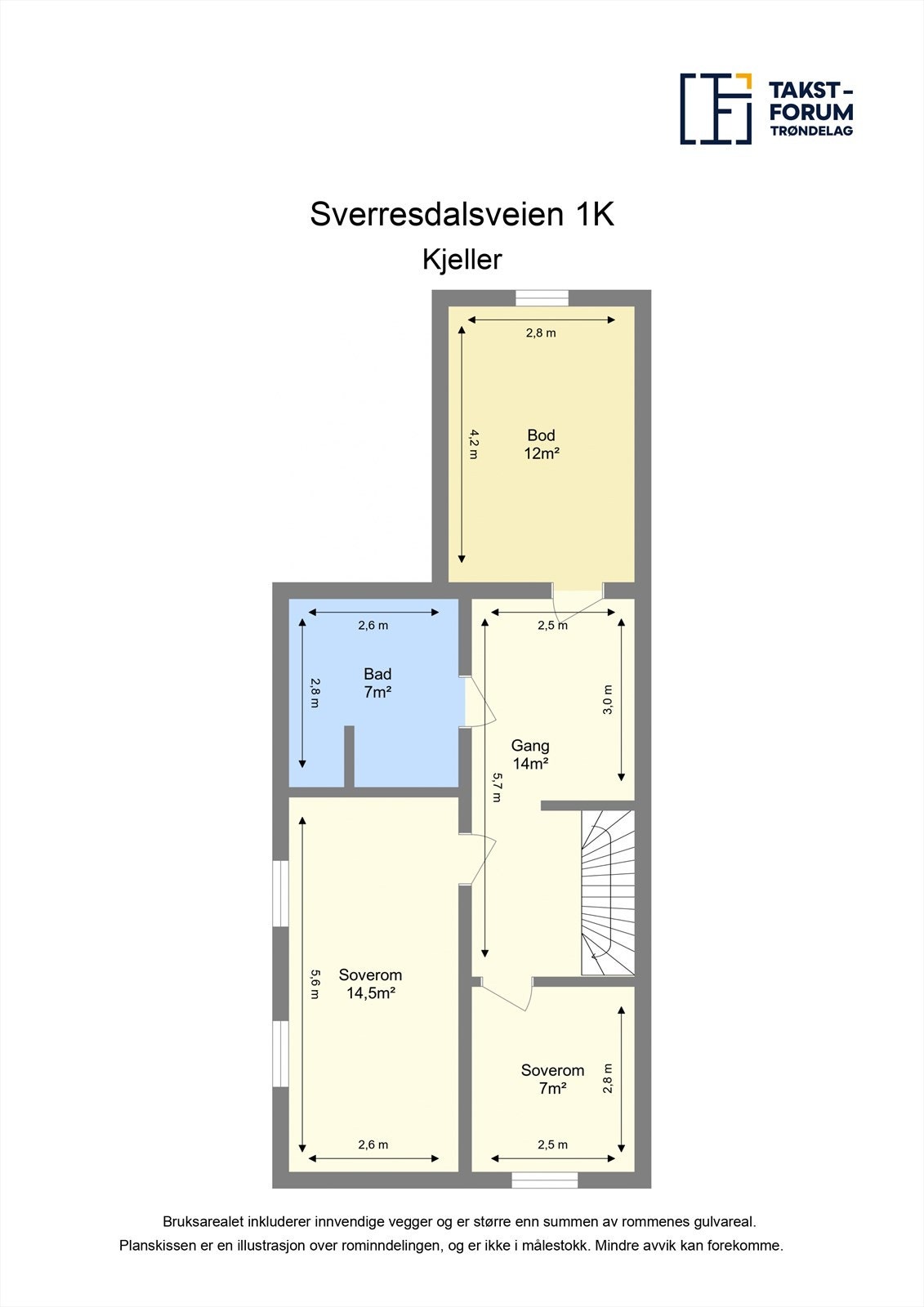 Plantegning kjeller. Galleribilde