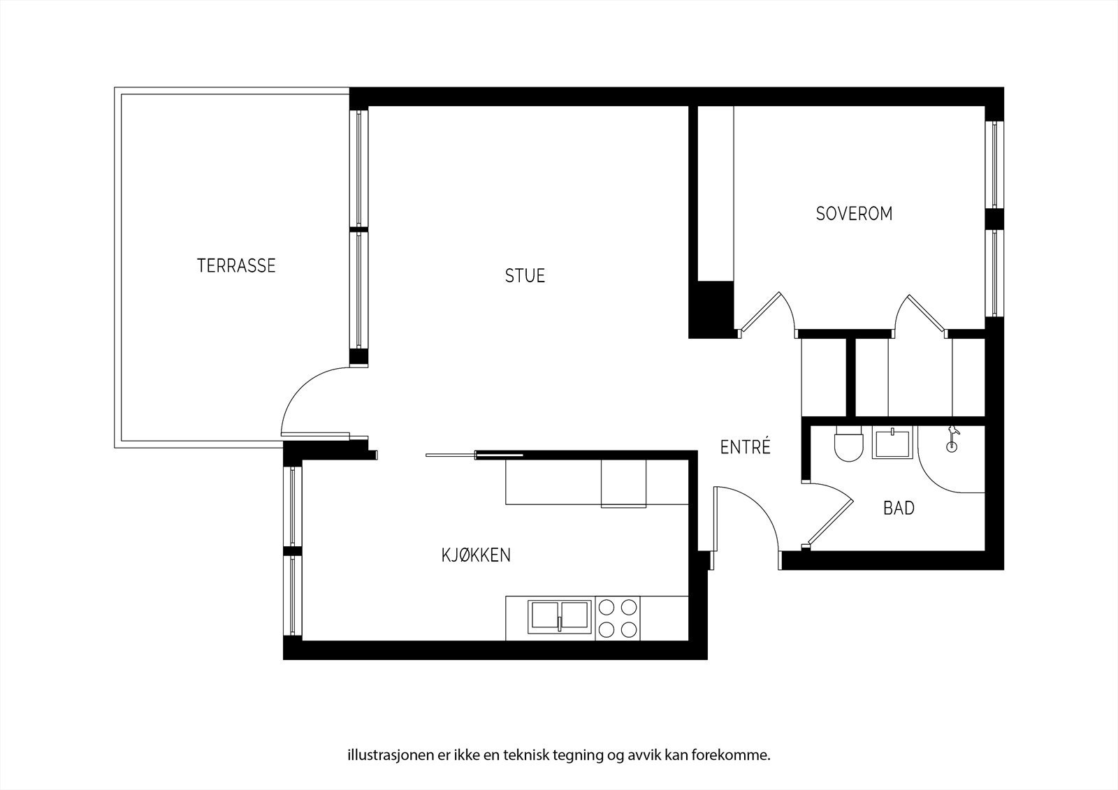 Plantegning. I tillegg er det bod i u.etg Galleribilde