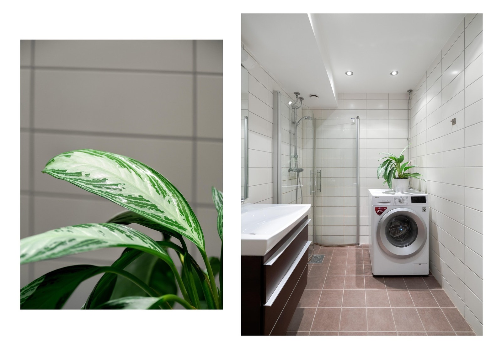 Plass og opplegg for både vaskemaskin og trommel. Galleribilde