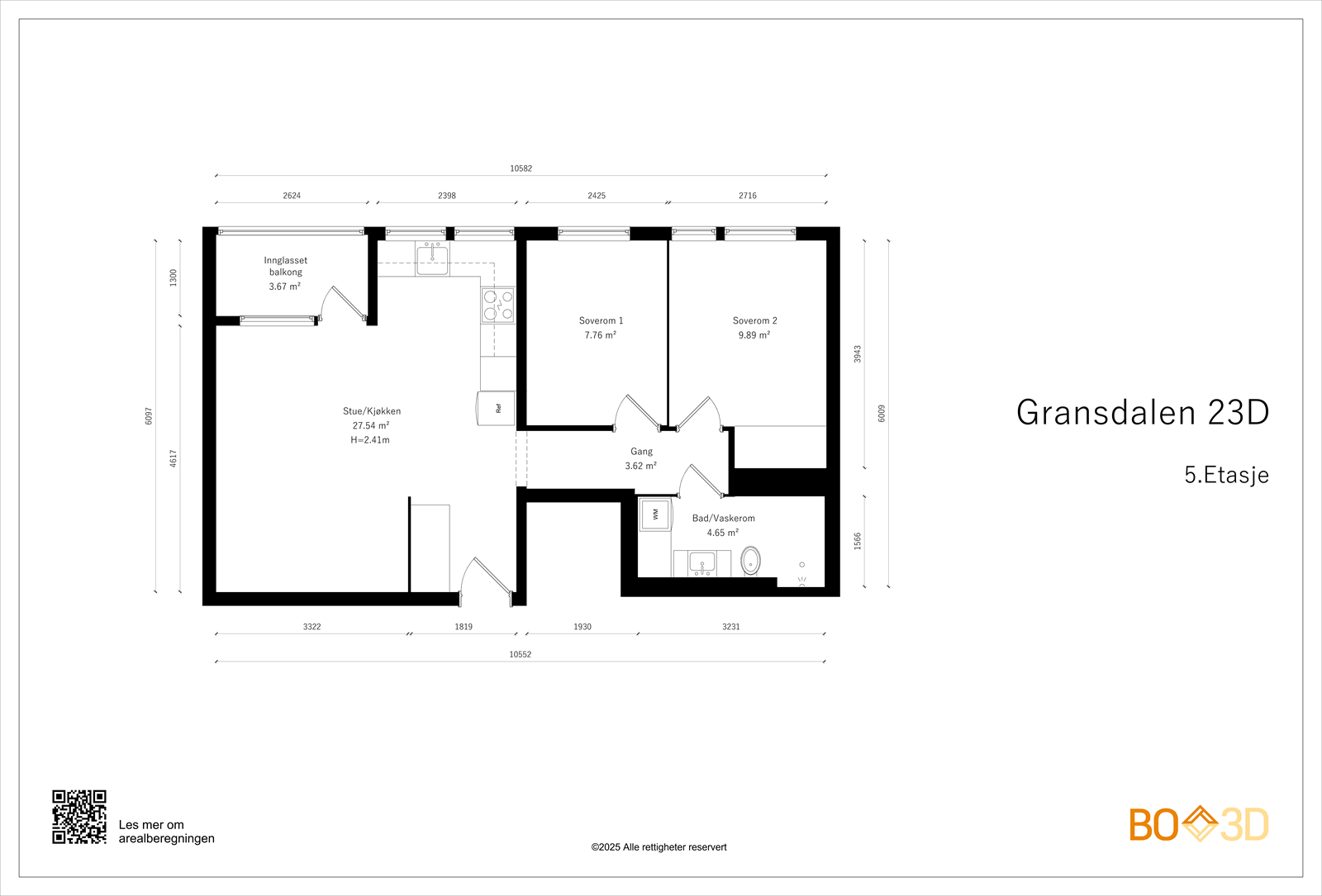 Målsatt plantegning Galleribilde