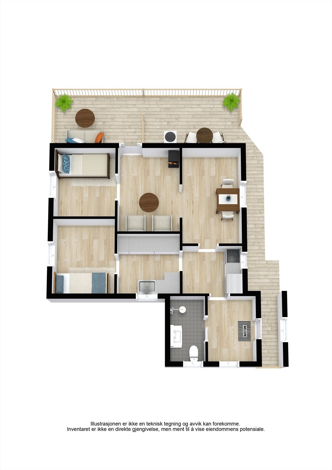 Plantegning 3D. Galleribilde