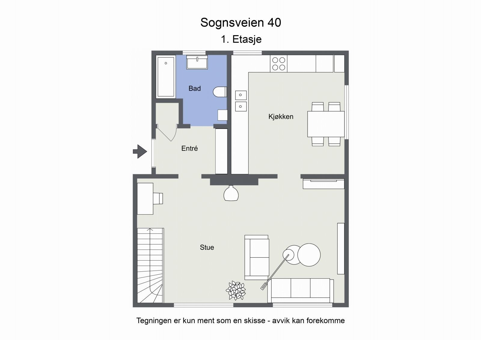 Planløsning 1. etasje Galleribilde