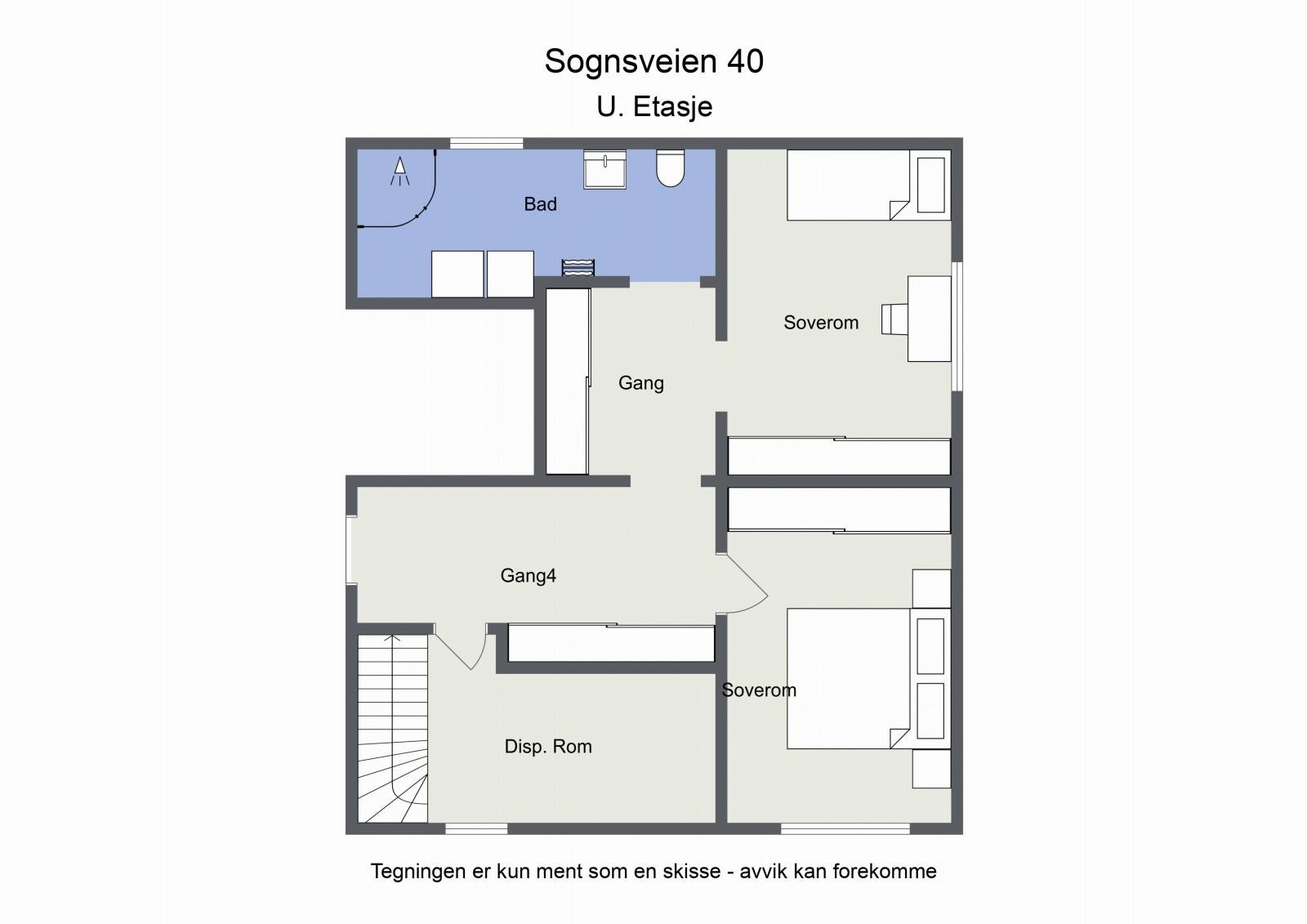 Planløsning underetasje Galleribilde