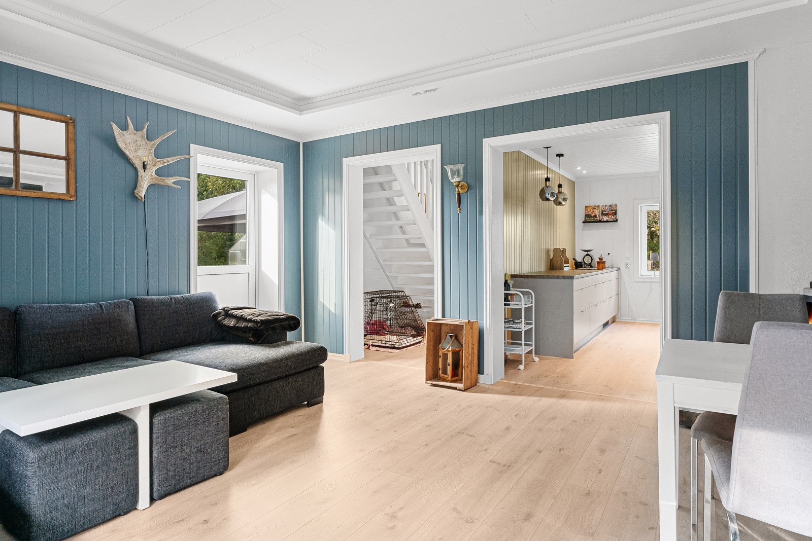 Stue med terrassedør Galleribilde