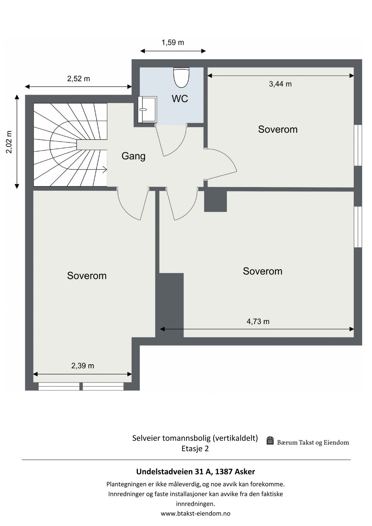 Vi begynner med plantegningen her også. Galleribilde