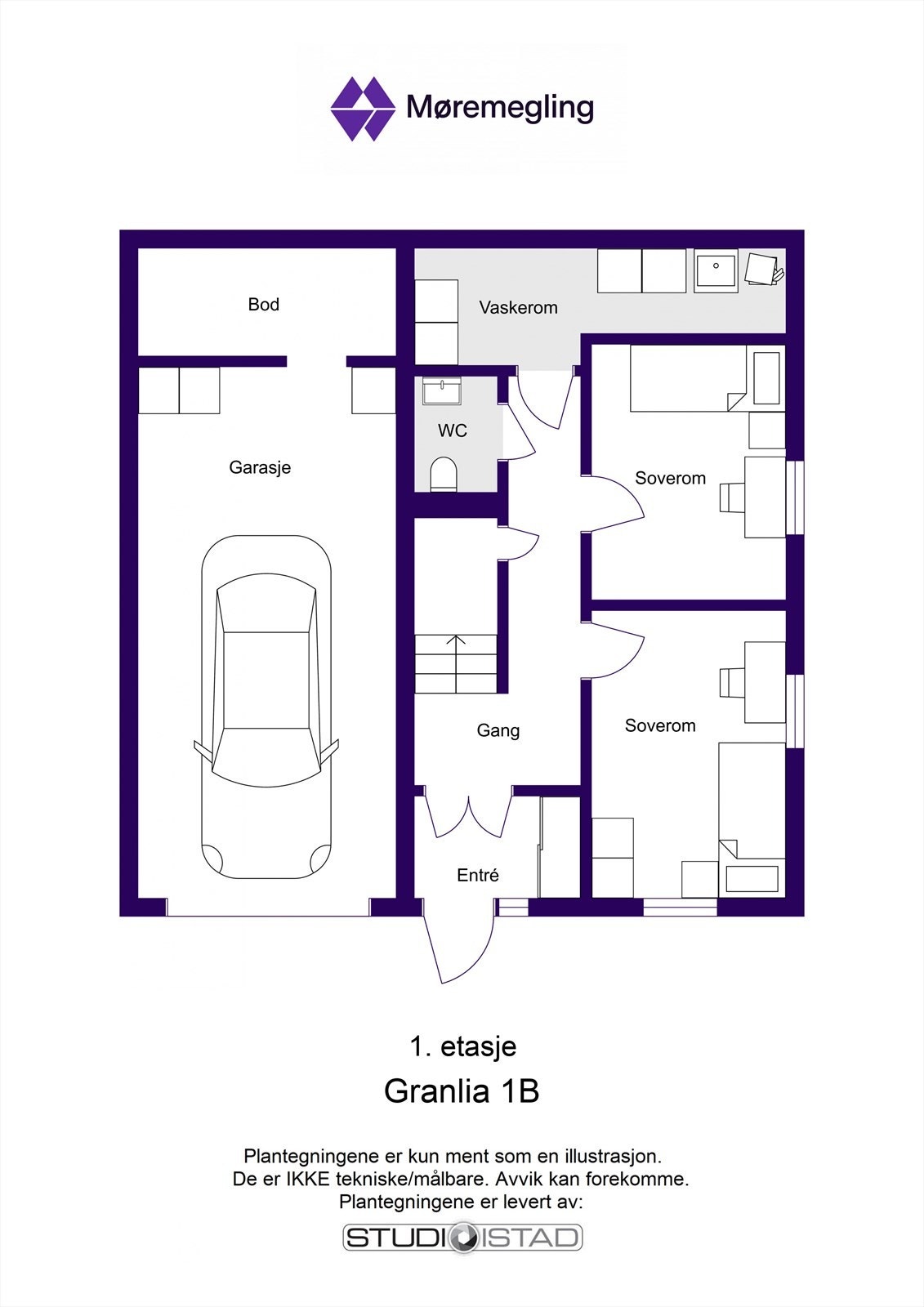 Plantegning 1. etasje Galleribilde