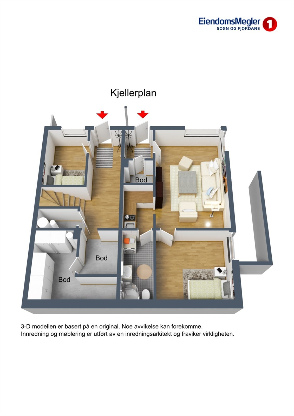 3D skisse underetasje Galleribilde