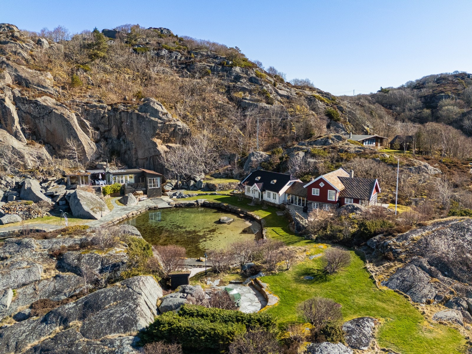 Dronebilde over området Galleribilde