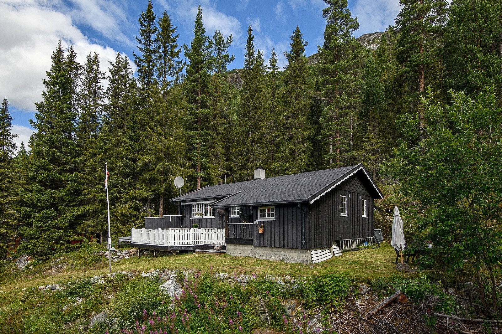 Punktfestet naturtomt, som er delvis opparbeidet med gressplen, beplantning, trær m.m. Det tas forbehold om feil og mangler i kartet og størrelse på tomteareal. Galleribilde