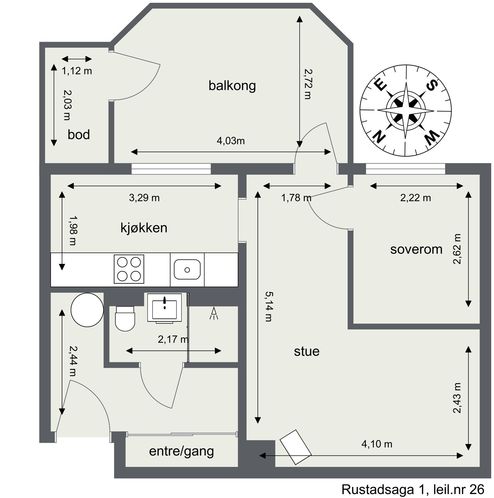 Skisse med mål. Galleribilde