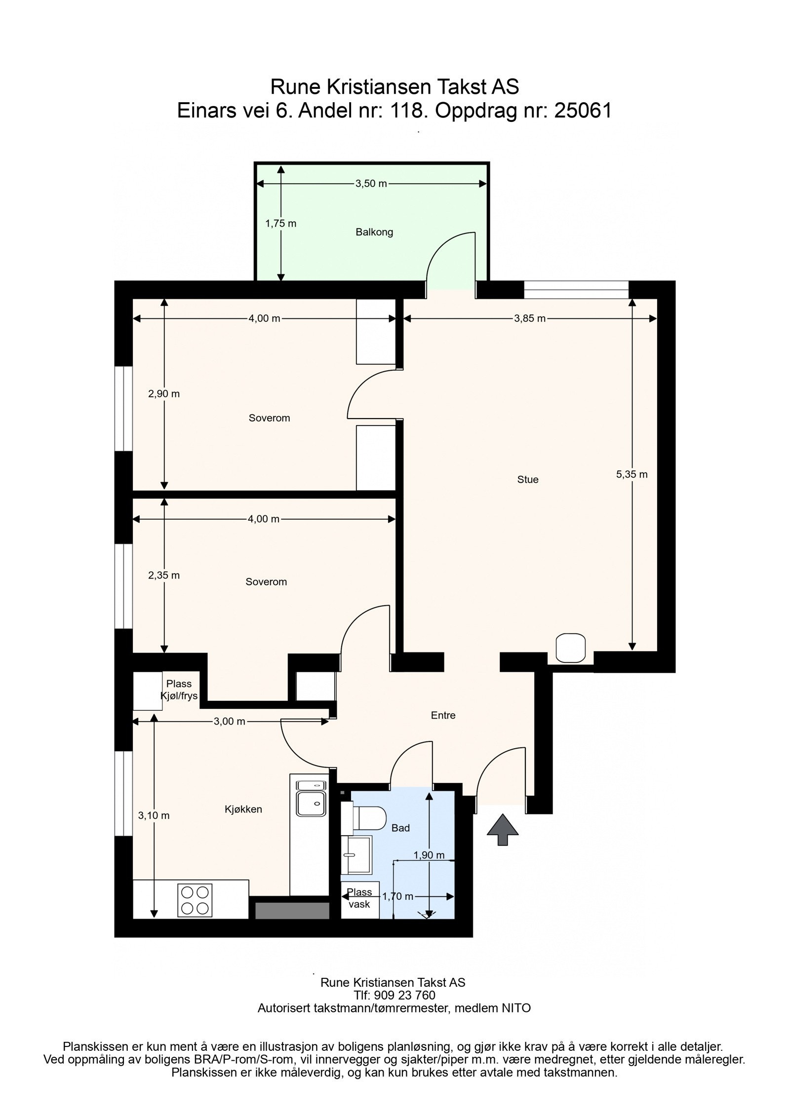Plantegning - Ytterligere ekstern lagringsplass i 3 boder på til sammen 9 kvm. Galleribilde