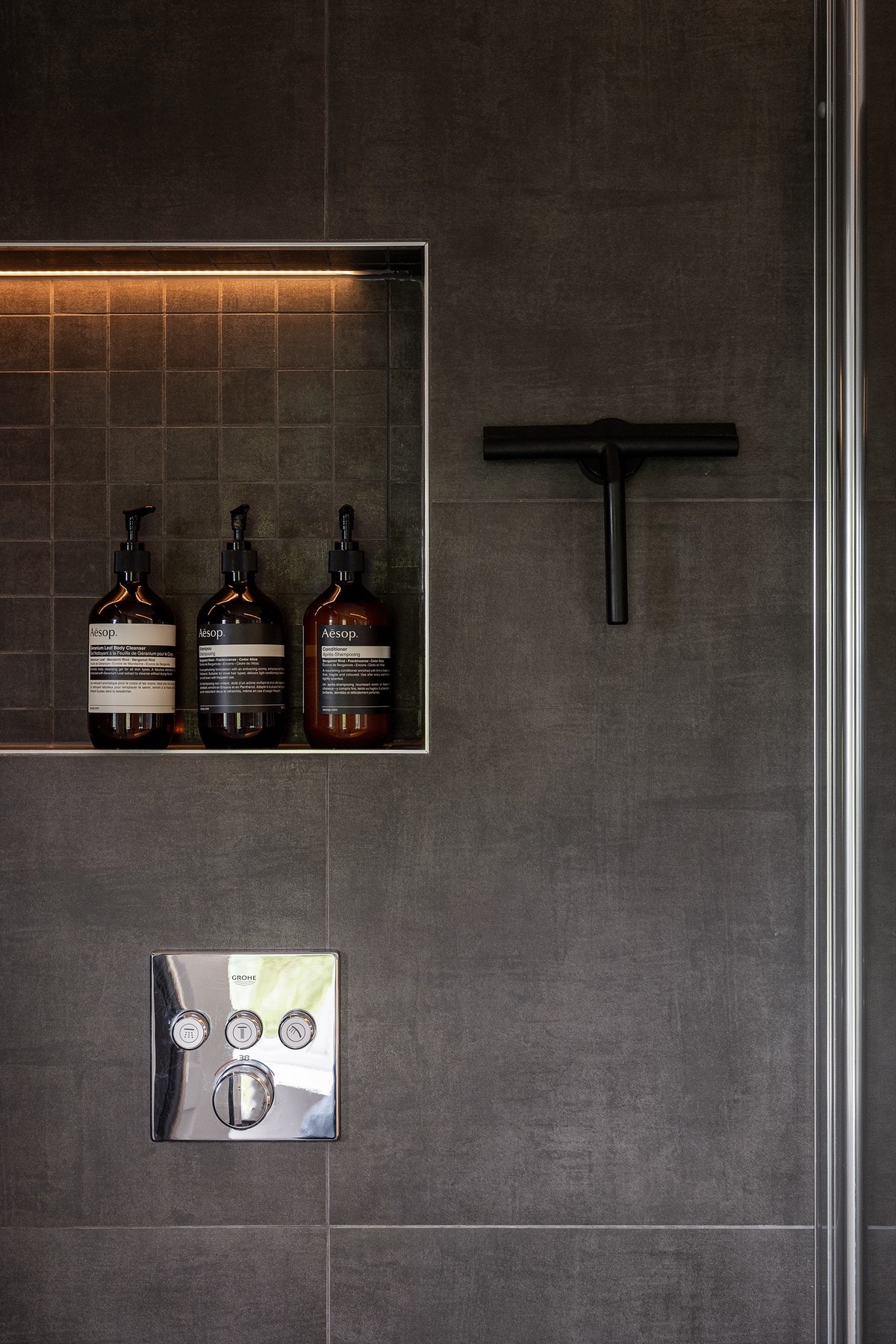 Integrert dusjutstyr og betjeningspanel Galleribilde