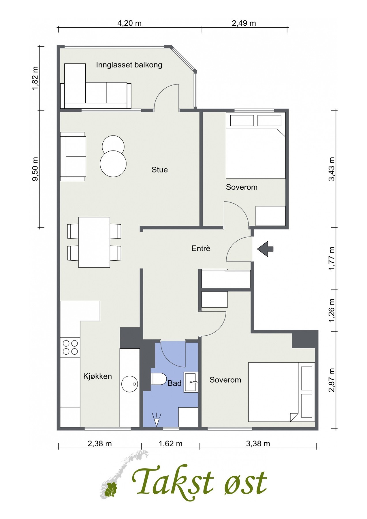 Plantegning Karl Staaffs vei 17 Galleribilde