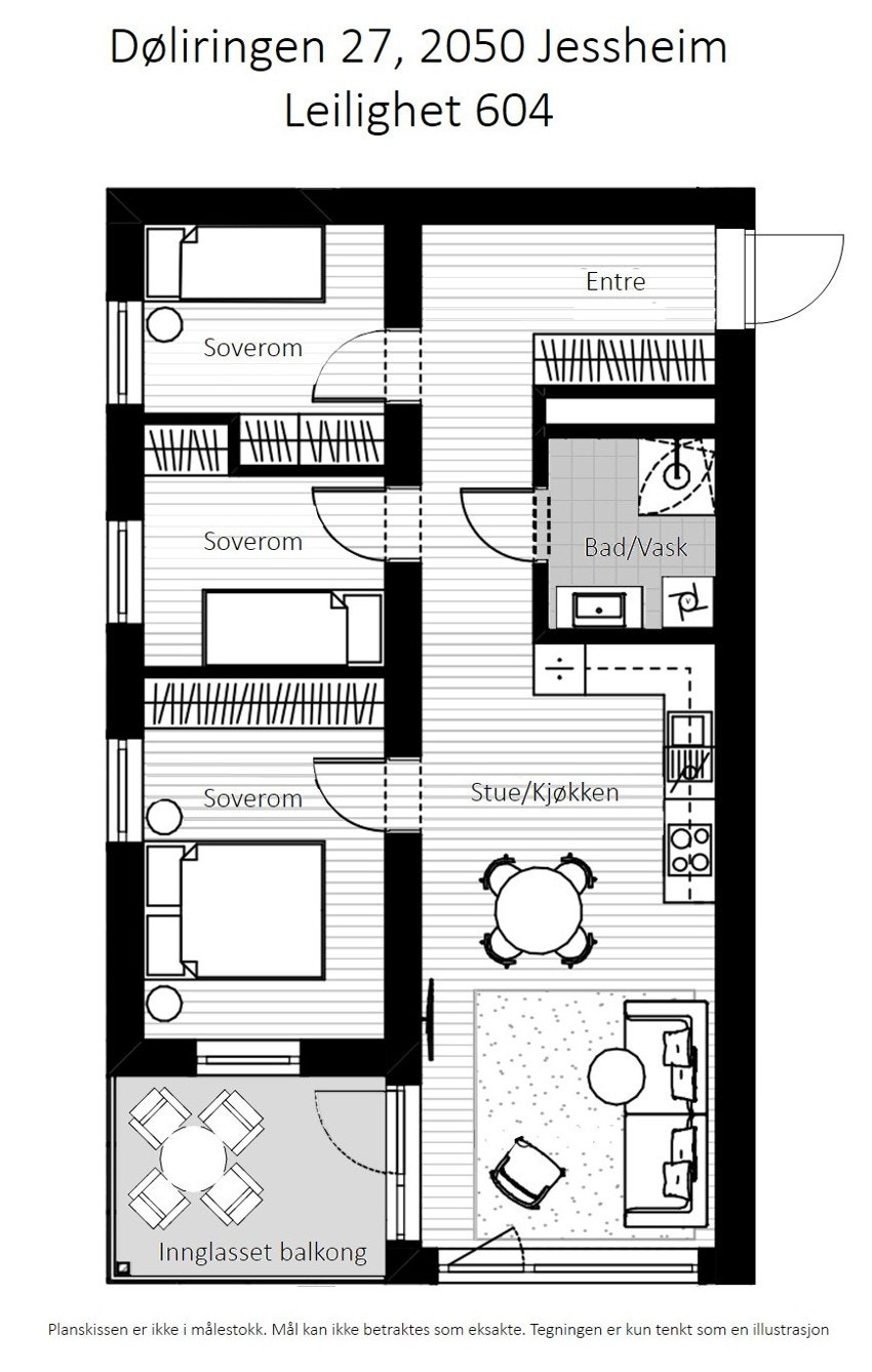 TOPPETASJE | Ny 4-roms selveier hjørneleilighet fra 2024 | Stor, innglasset balkong på hele 7 kvm | Garasjemulighet* Galleribilde