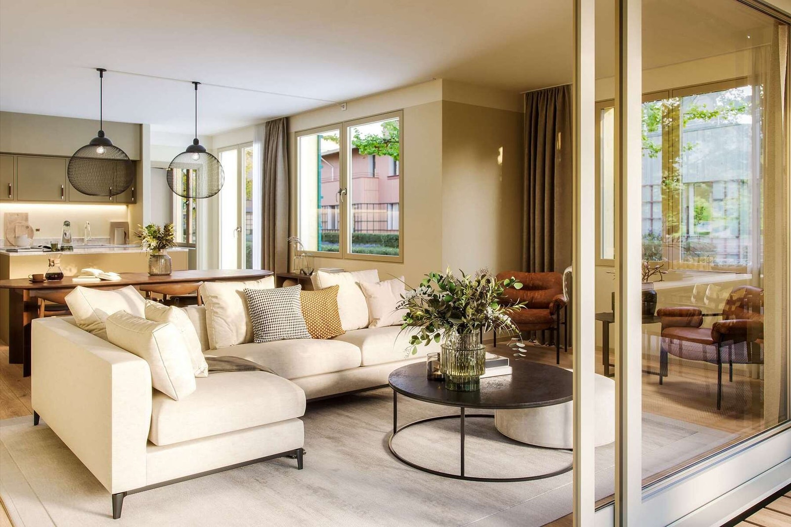 Illustrasjonsbilde. Bildet er en illustrasjon av stue/spisestue. Bildet kan avvike fra ferdig leveranse Galleribilde