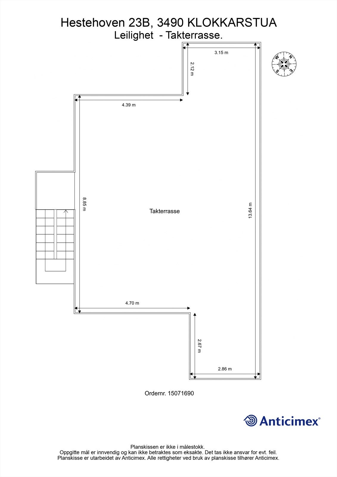 Plantegning takterasse Galleribilde