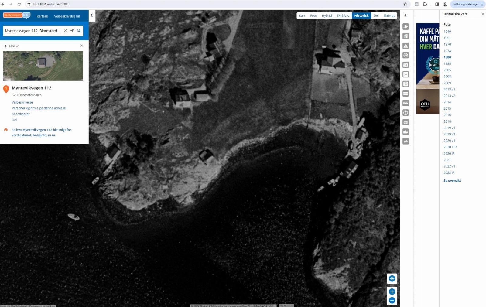 Historisk foto fra 1980 Galleribilde