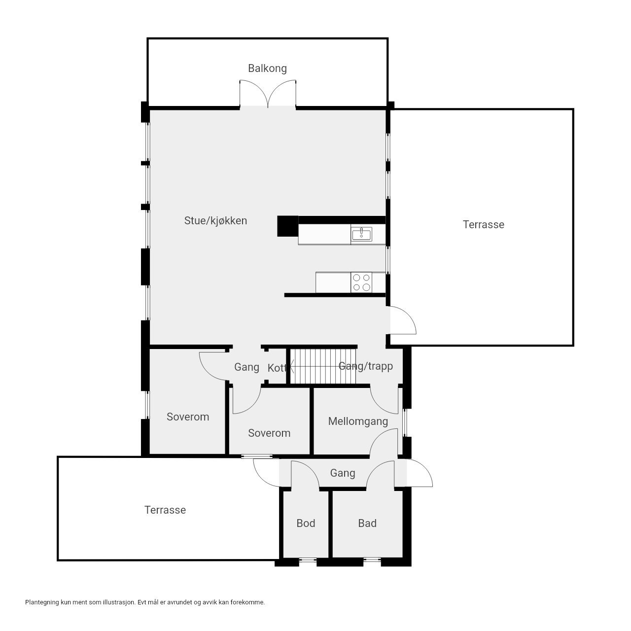 Plantegning 1. etasje Galleribilde