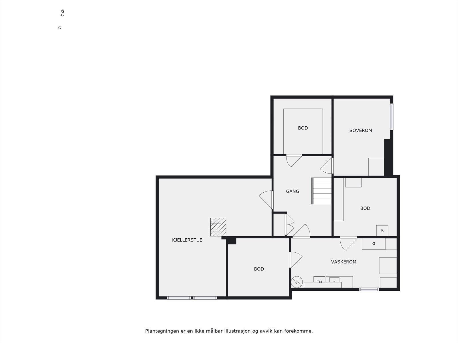 Plantegning kjeller. Galleribilde