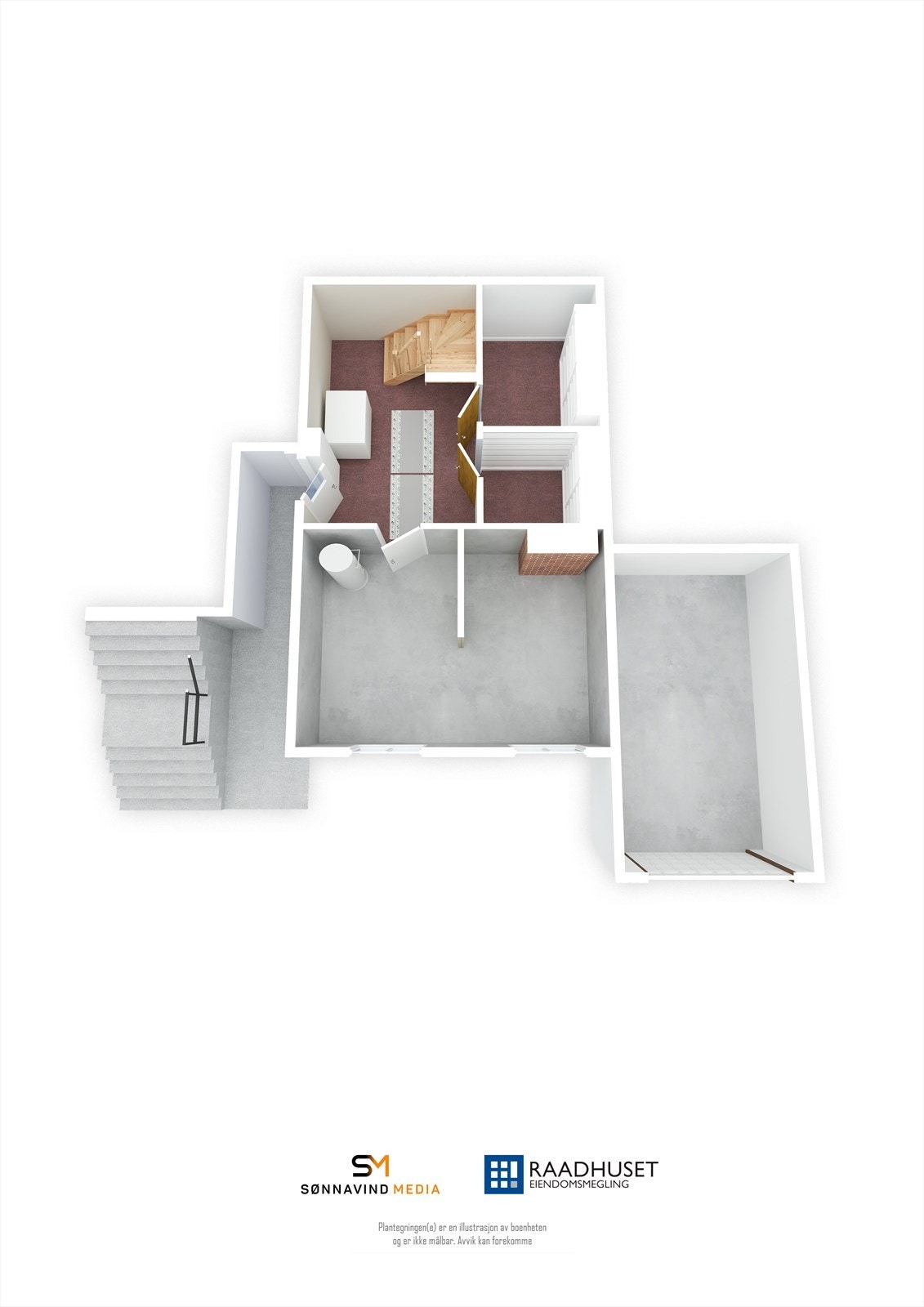 3D Plantegning | Underetasje Galleribilde