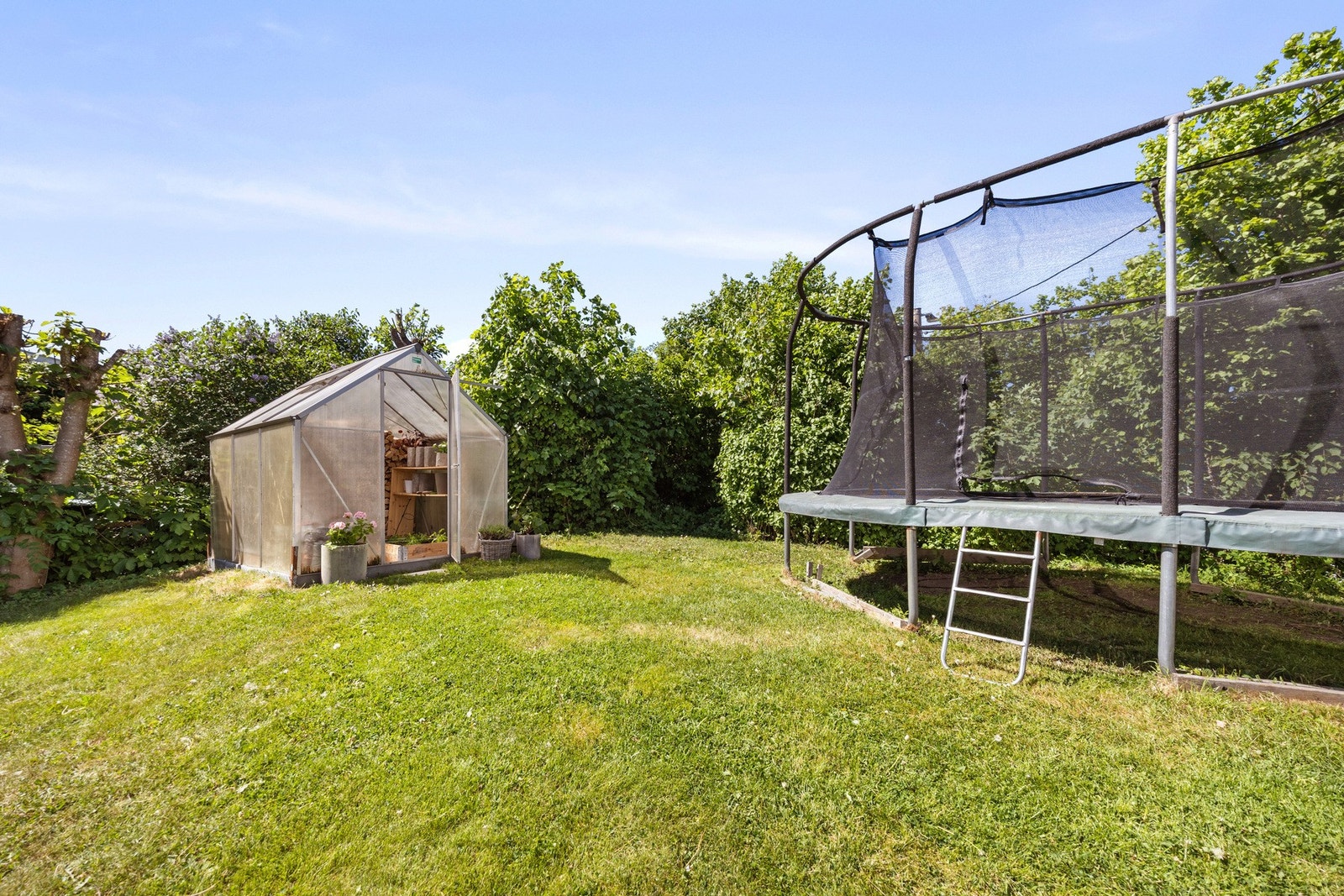 I hagen finner du et drivhus. Galleribilde
