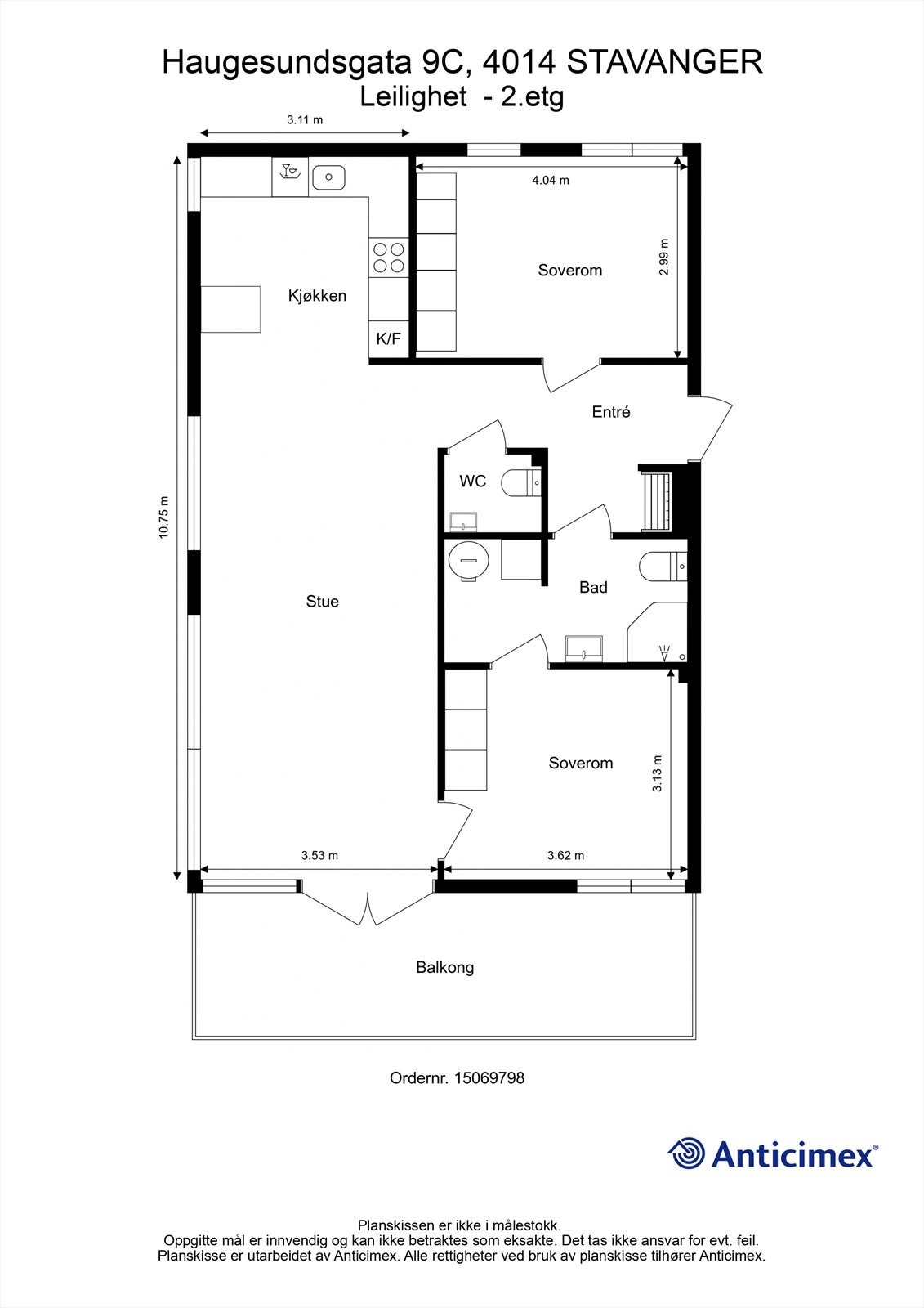 Plantegning 2 etg. Galleribilde