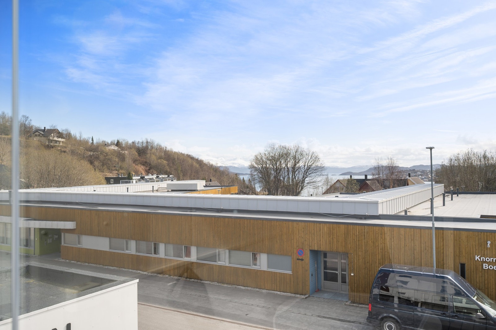 Utsikt fra innglasset balkong Galleribilde