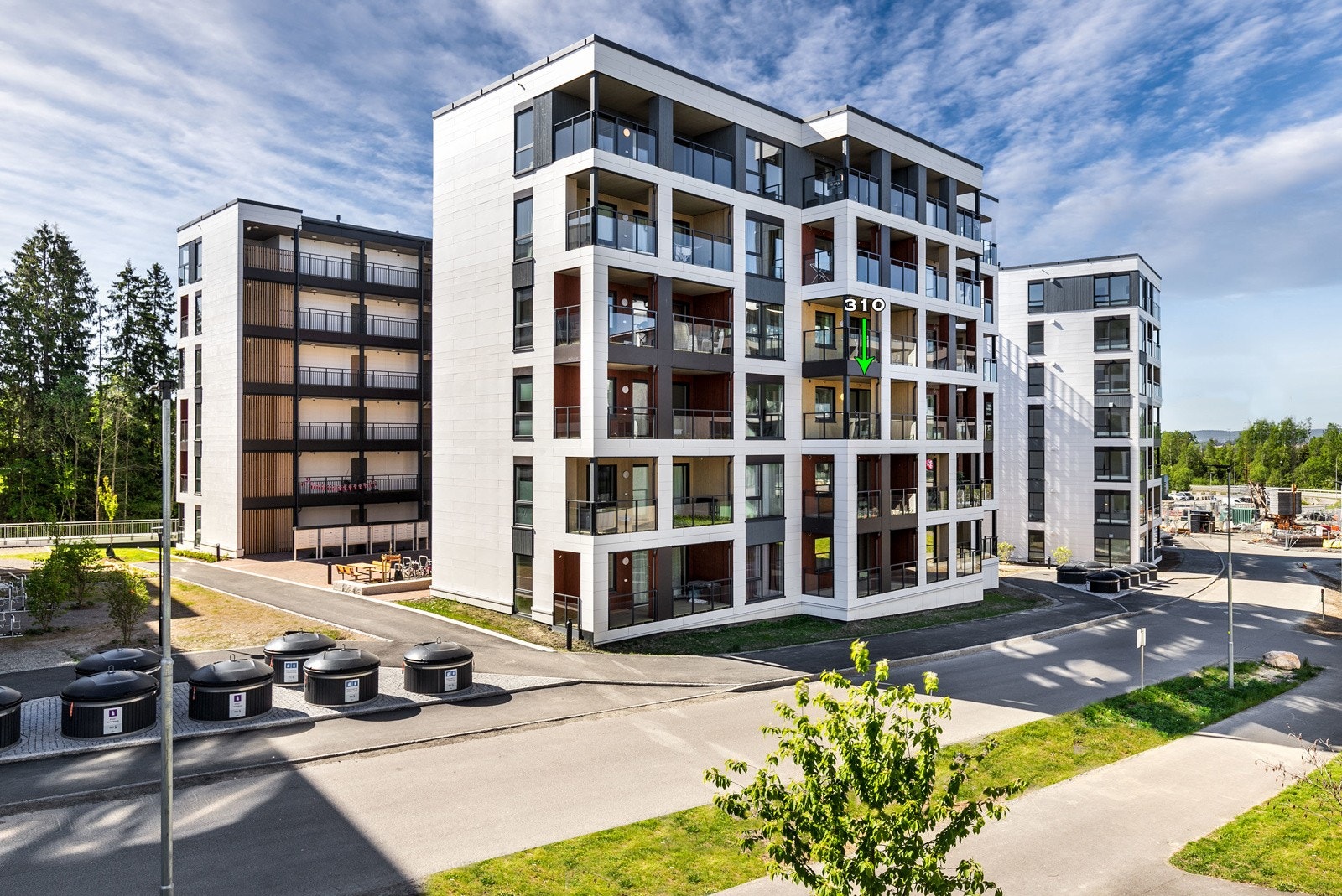 Bygg K består av 66 boligenheter, nyoppført i 2024 Galleribilde