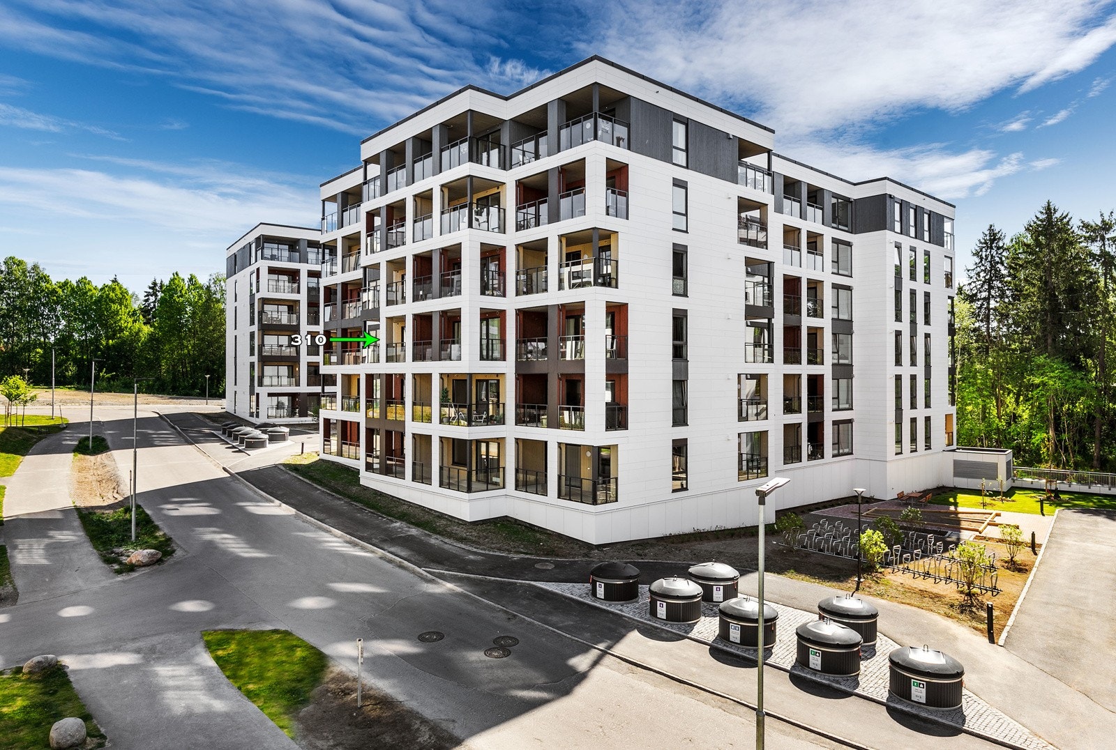 Bygg K består av 66 boligenheter, nyoppført i 2024 Galleribilde