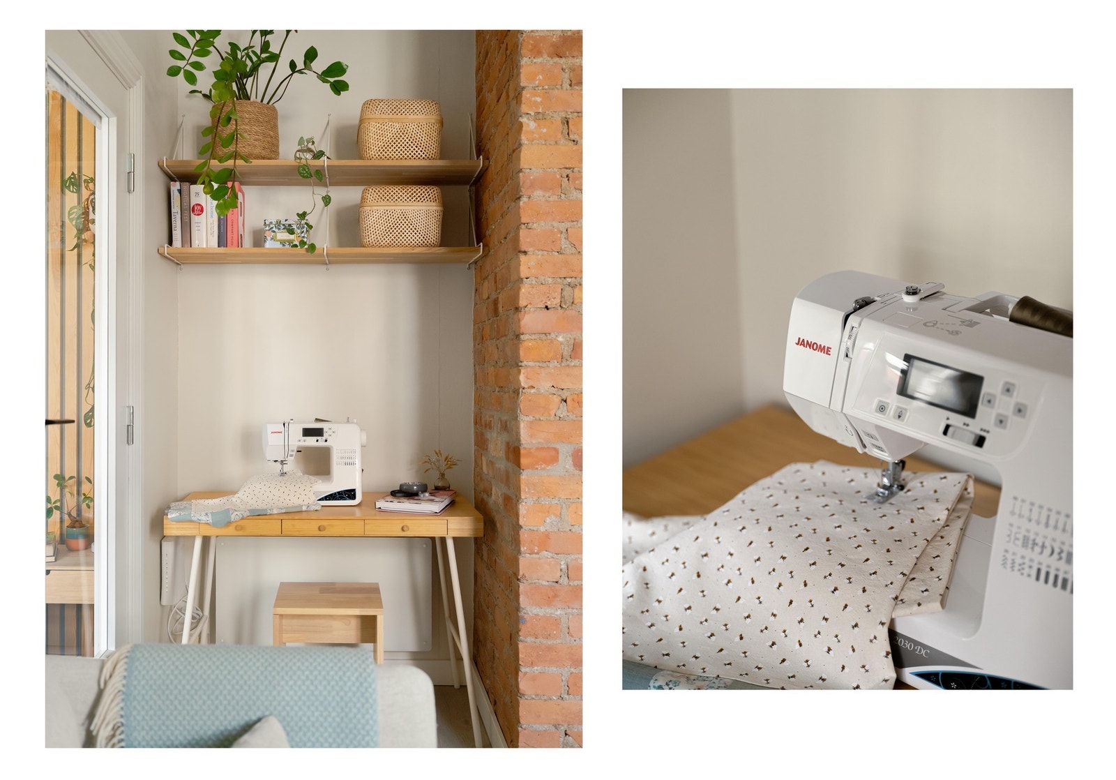 I kroken ved kjøkkenet er det en praktisk nisje som fungerer supert som hjemmekontor. Legg merke til de klassiske detaljene med den flotte teglsteinen. Galleribilde