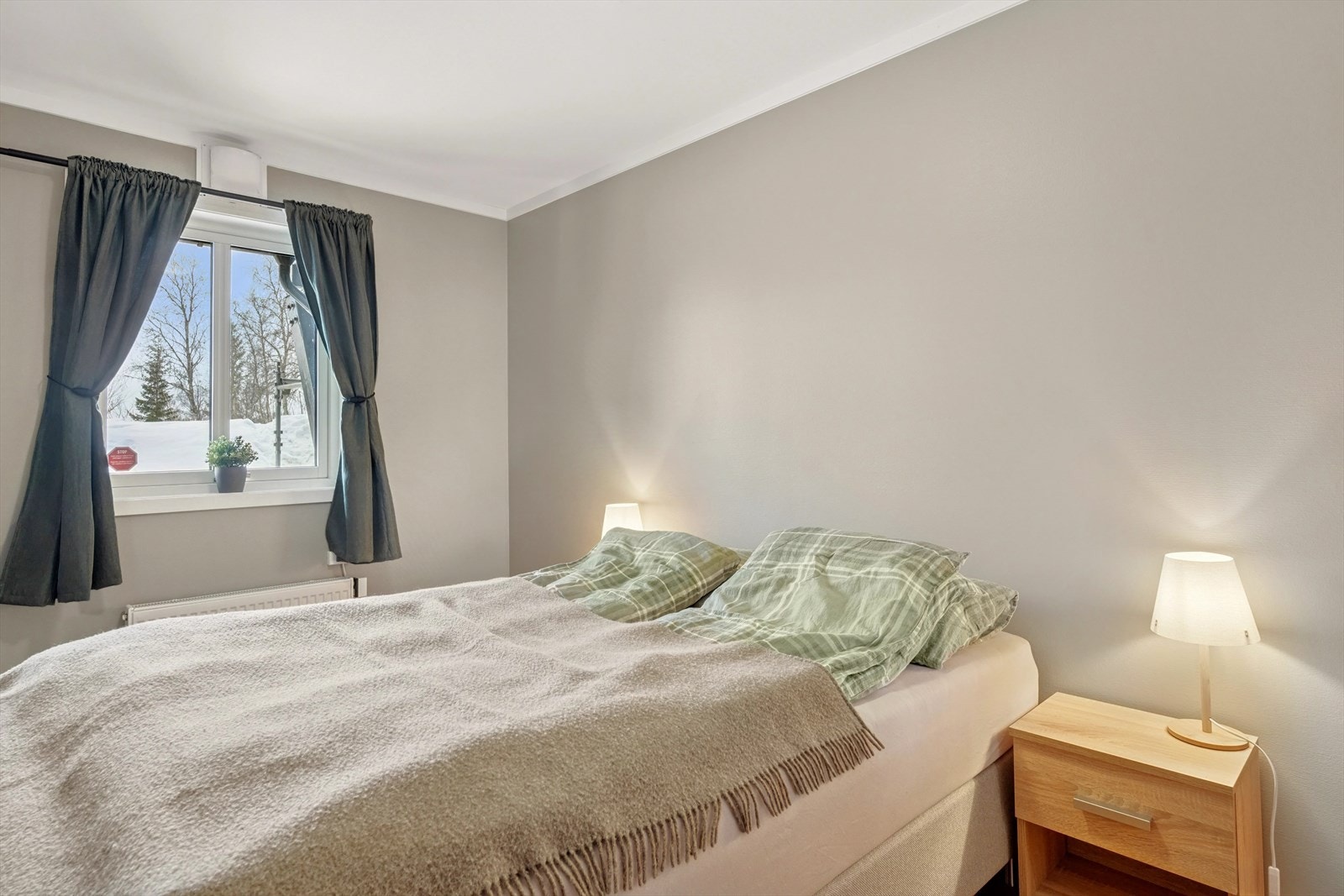 Fritidsleiligheten har et soverom god størrelse. Galleribilde
