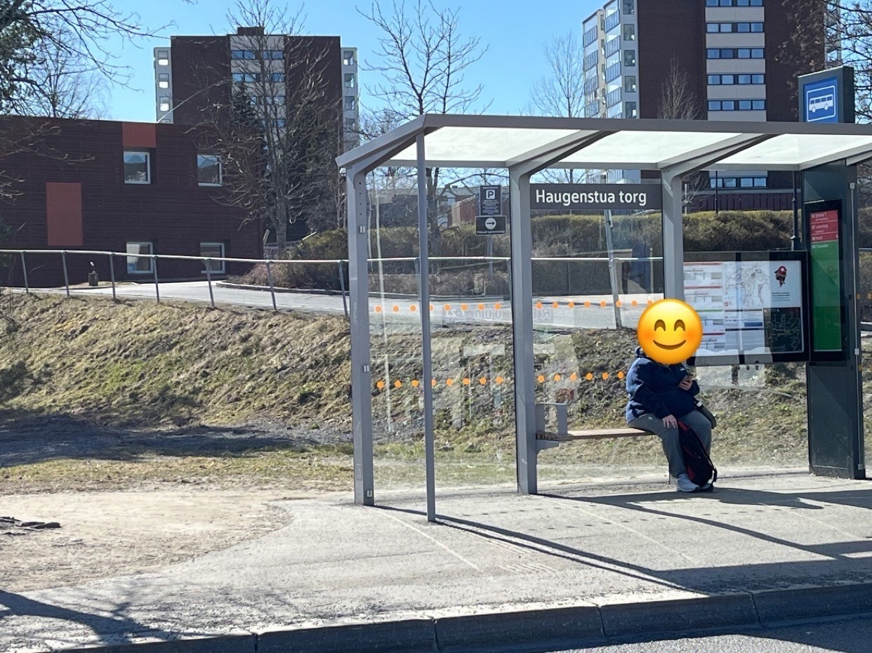 Kort vei til busstoppet Haugenstua torg Galleribilde