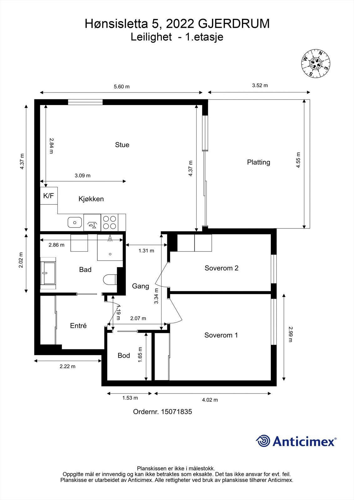 Plantegning 1.etg Galleribilde