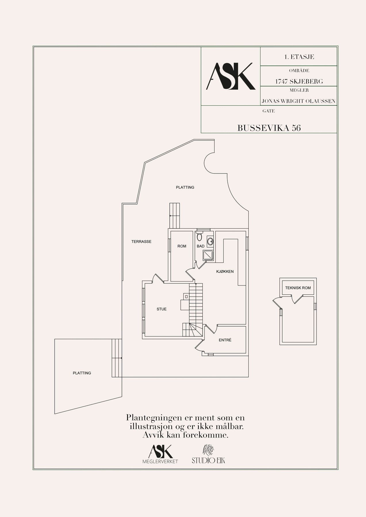 Plantegning 1. etasje Galleribilde
