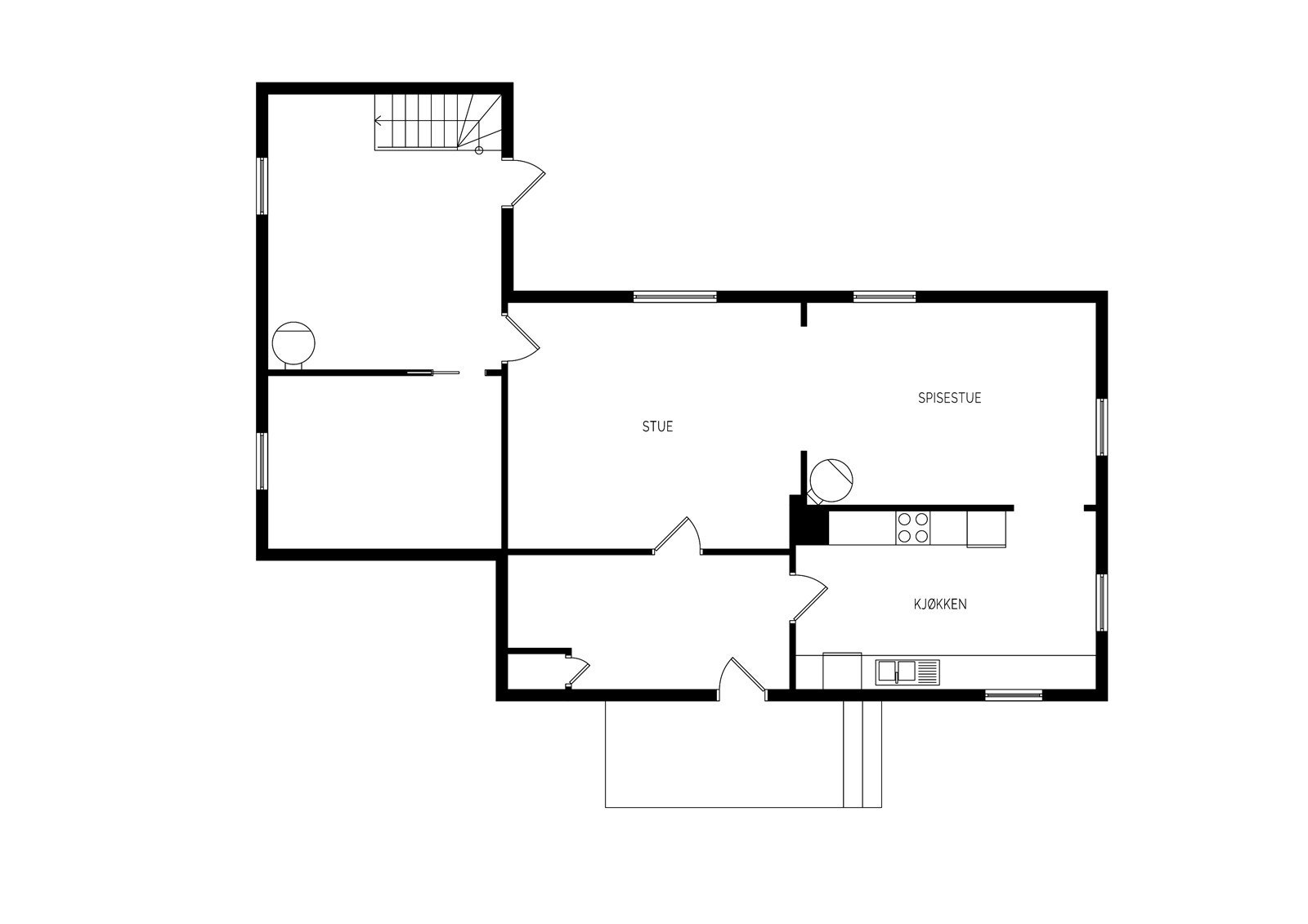 Plantegning 1. etasje. Galleribilde