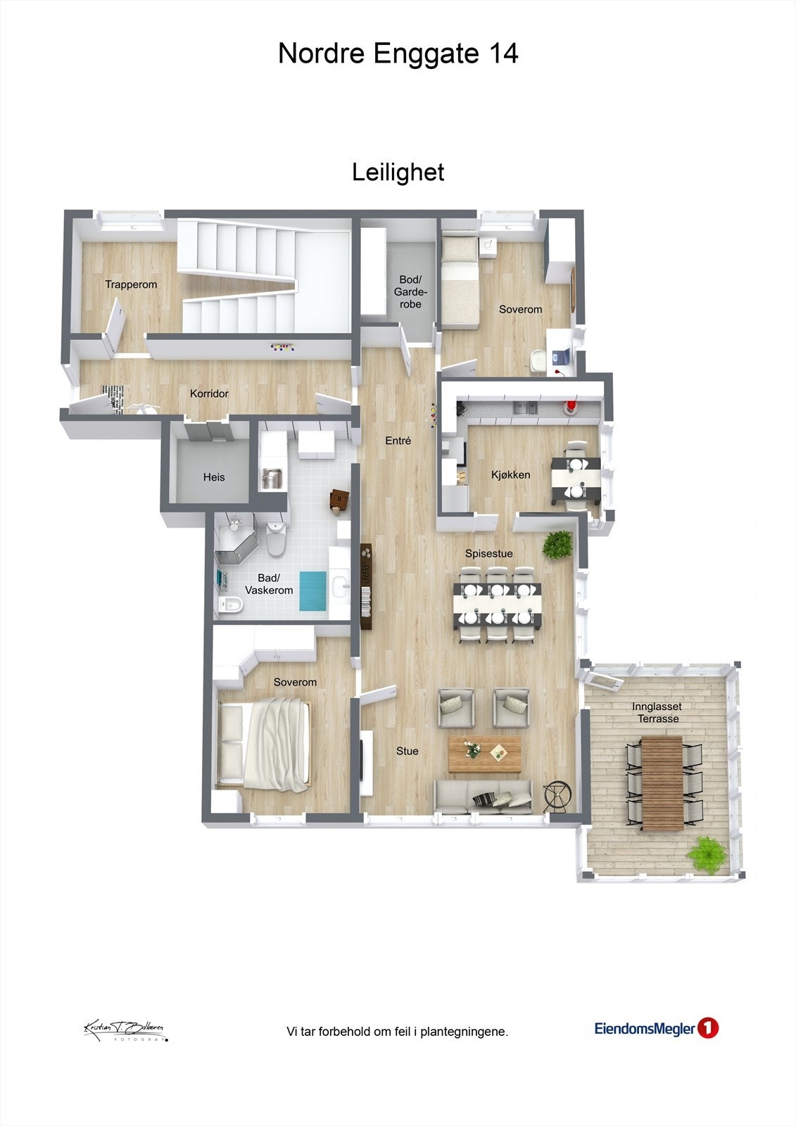 Plantegning leilighet 402 i Nordre Enggate 14. Galleribilde