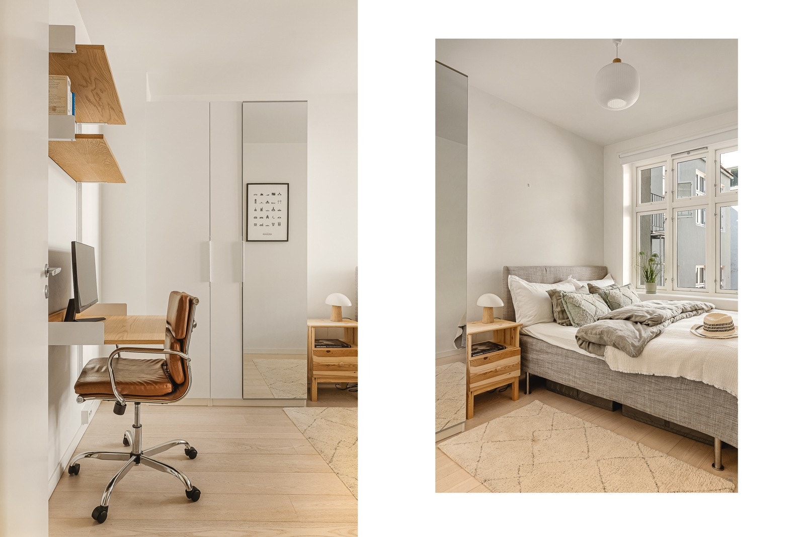 Her er det god plass til en komfortabel dobbeltseng med nattbord, samt garderobeskap. Galleribilde