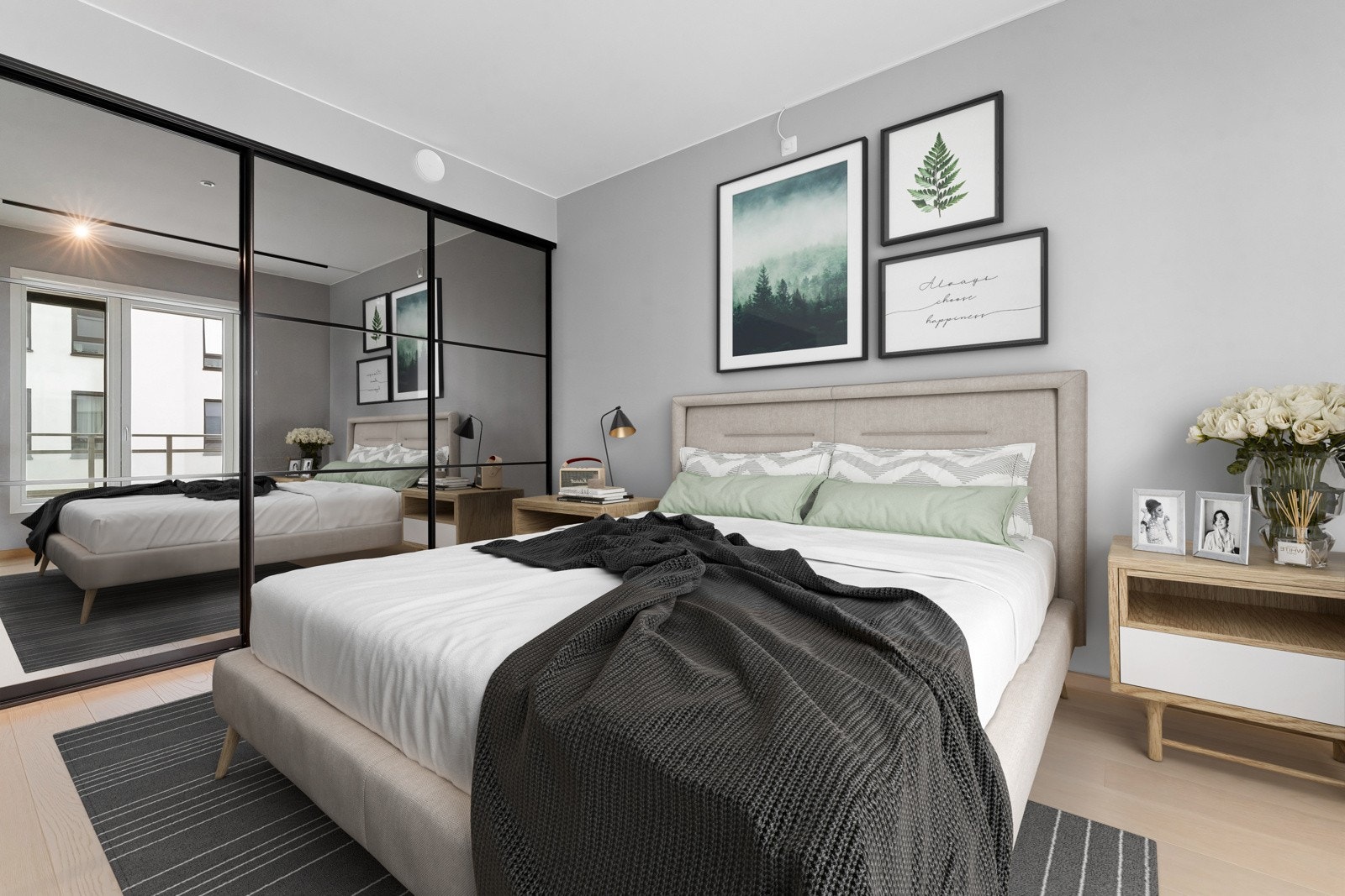 Hovedsoverom har god plass til dobbelseng og har plassbygget garderobe. Galleribilde