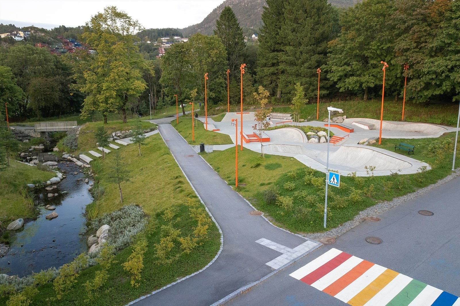 Lynghaugparken skatepark ferdigstilt i 2022. Galleribilde