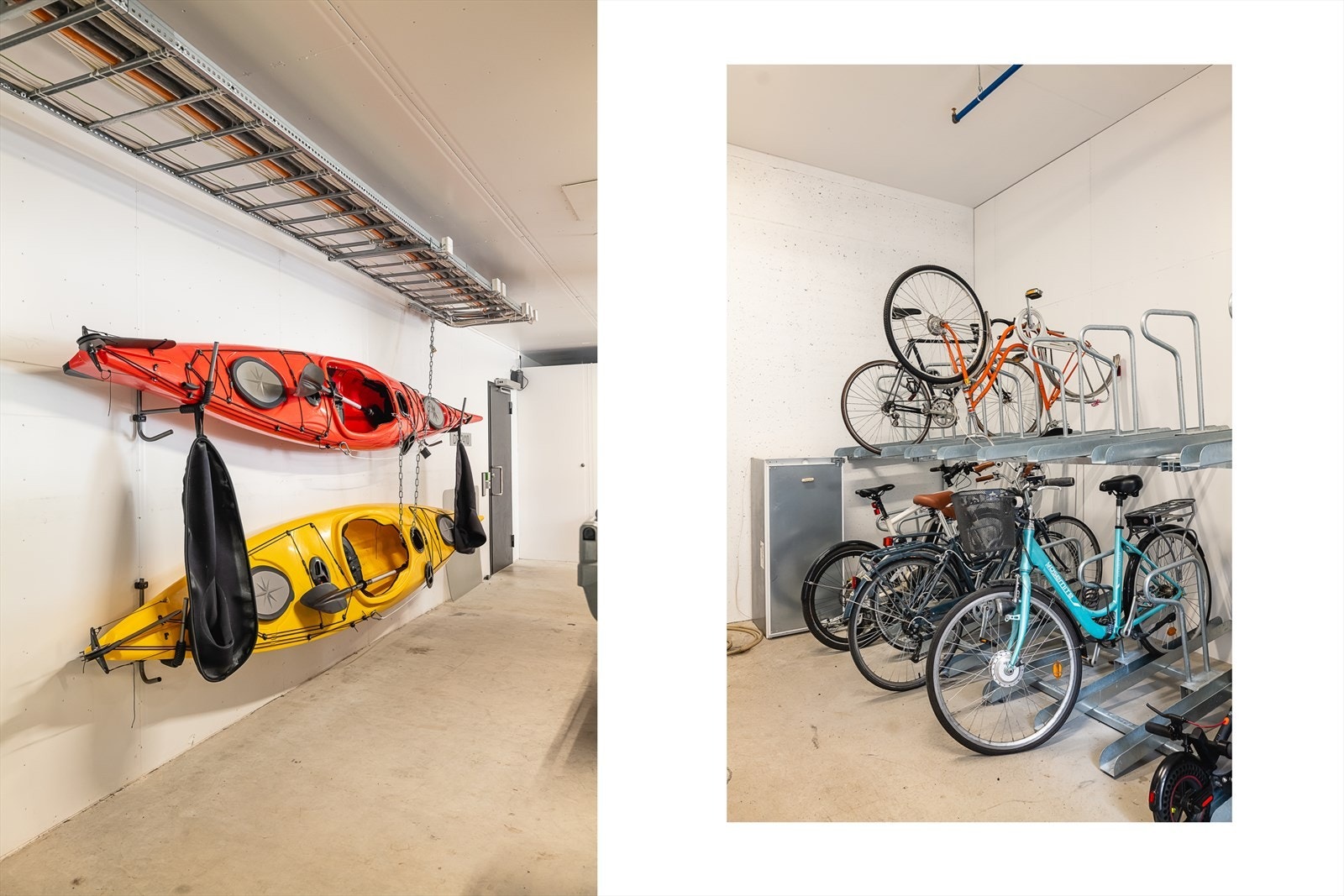 Sameiet har felles sykkelgarasje og 2 kajakker som kan lånes for padletur i Puddefjorden og Store Lungegaardsvannet. Galleribilde