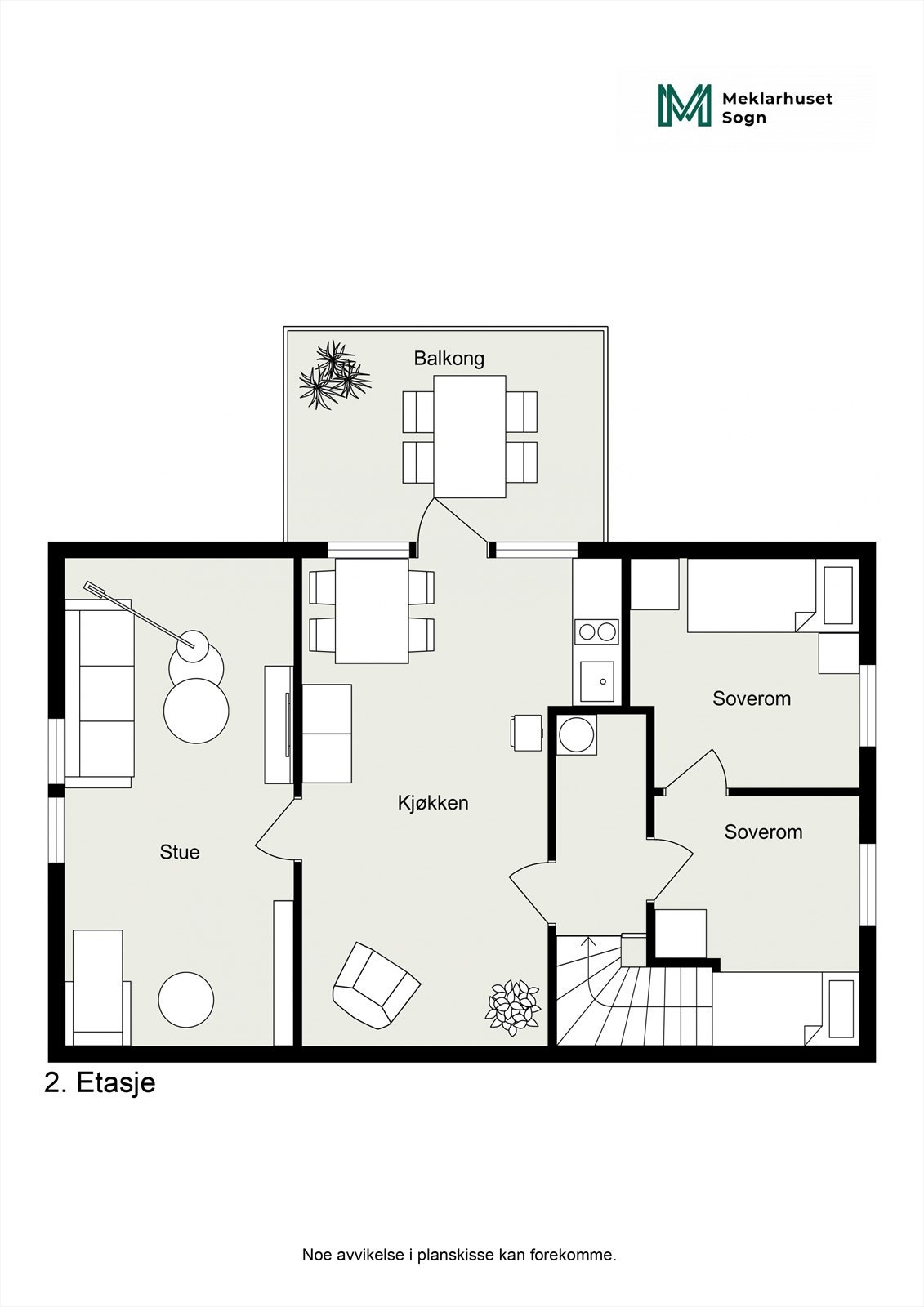 Planteikning 2D 2.etg./loft. Galleribilde