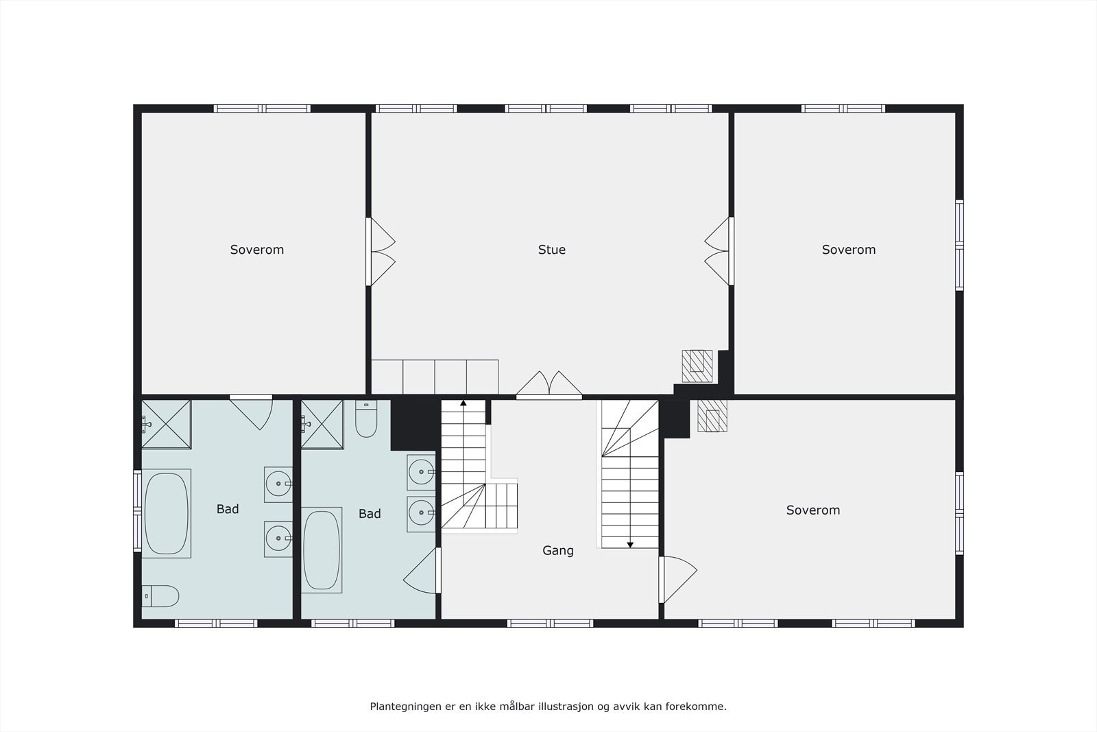 Plantegning hovedhus, 2 etasje Galleribilde