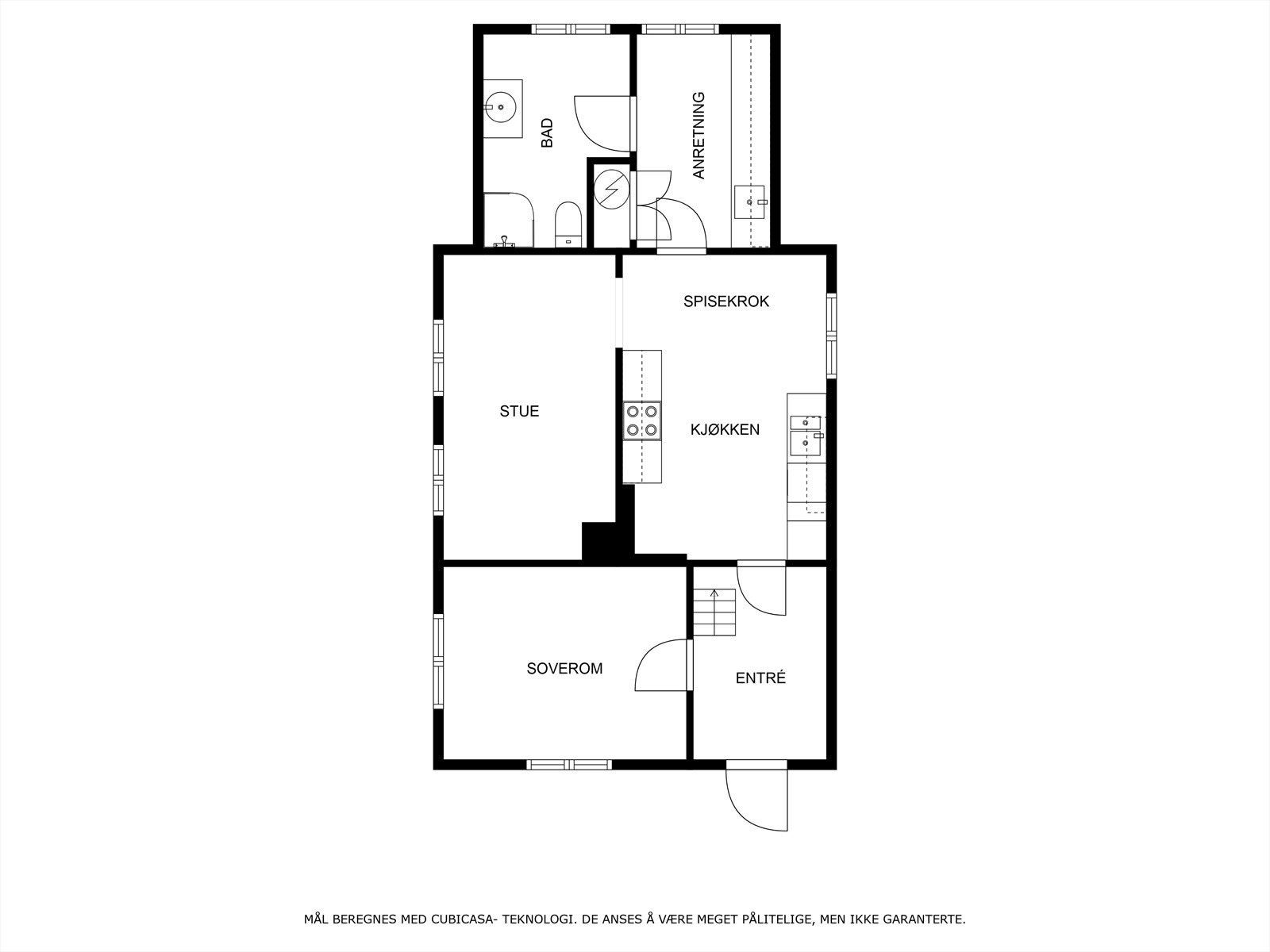 Plantegning 1 etasje bryggerhuset Galleribilde
