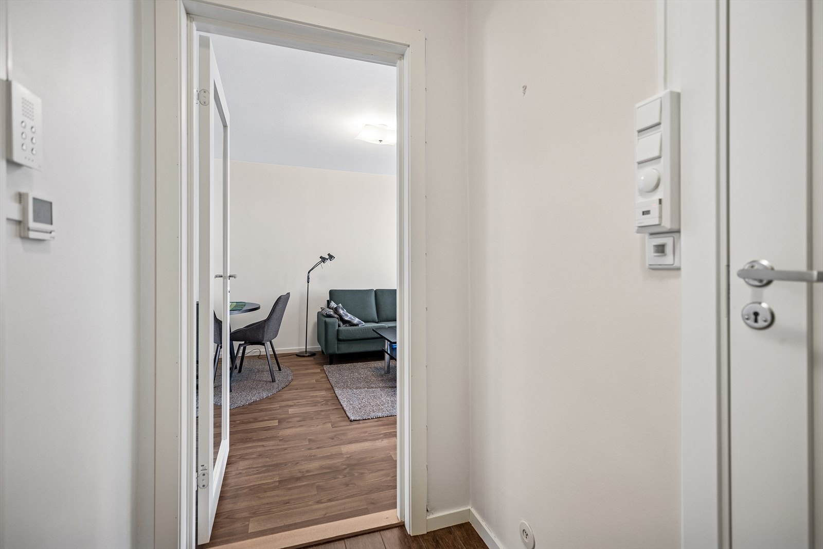 Fra entreen kommer du inn i leilighetens stue. Galleribilde